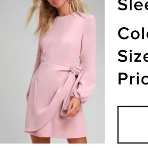 NWT Lulus believe or knot rose long sleeve dress size small